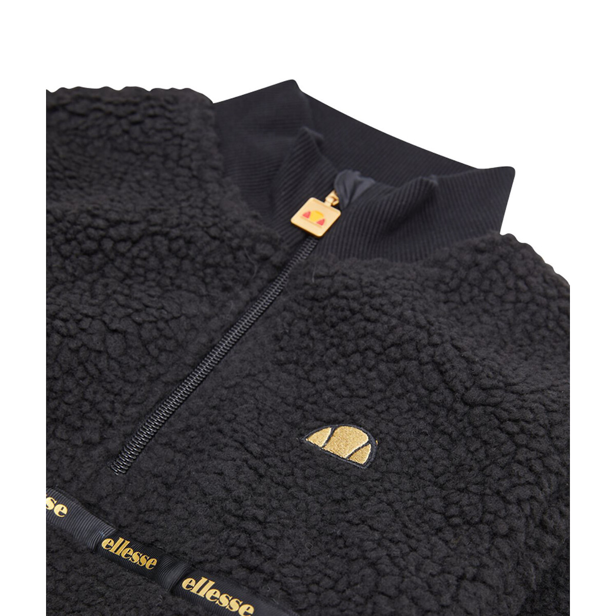 Sweat sherpa à col montant noir, ELLESSE