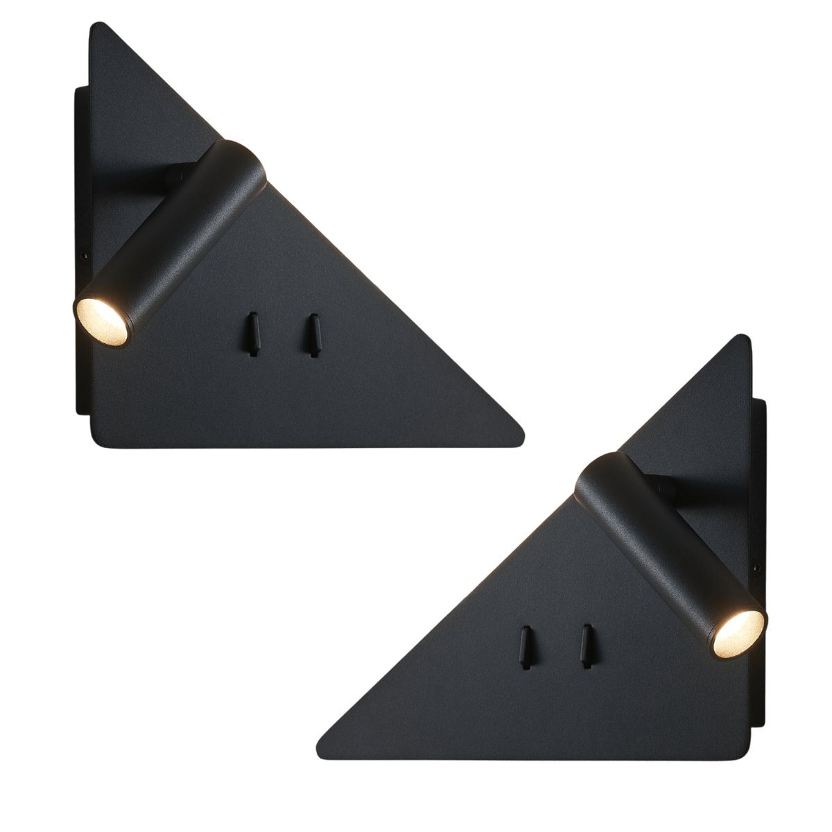 Pack 2 appliques murales design - ELARIS noir, KOSILUM