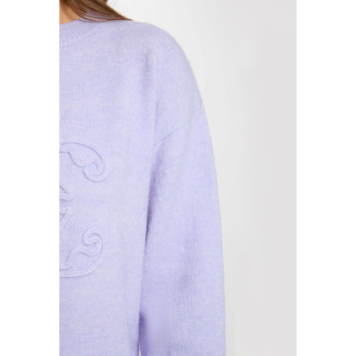 Pull col rond mauve, MORGAN
