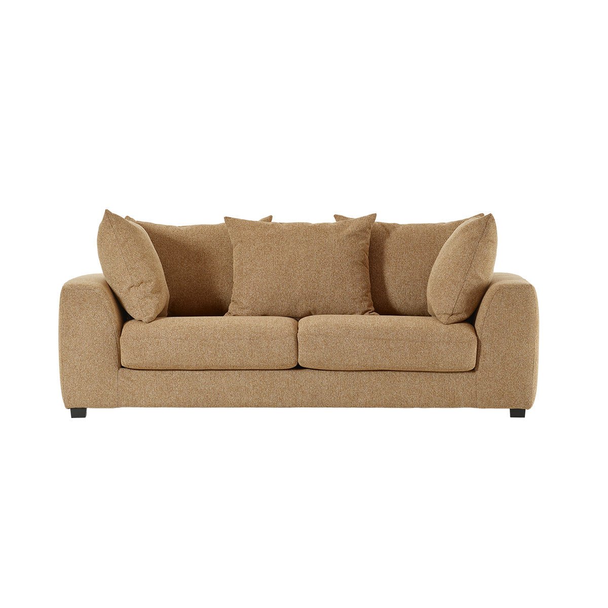 Canapé convertible 3 places en tissu texturé EDMOND marron clair chiné, BERAH GETAH