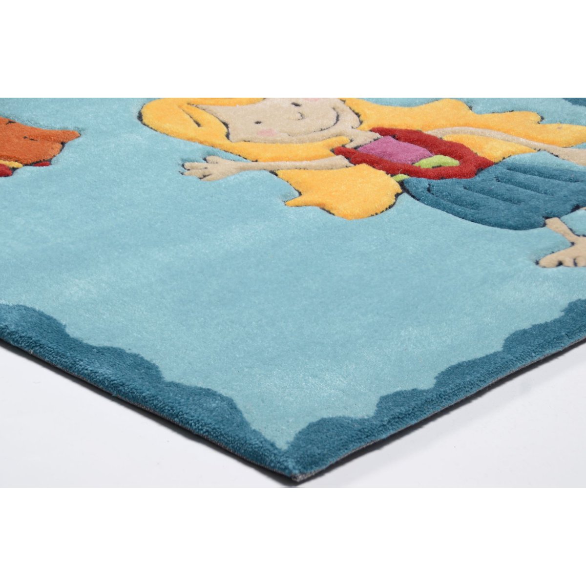 Tapis enfant Maui, la fillette de l'île, tufté turquoise, THEKO
