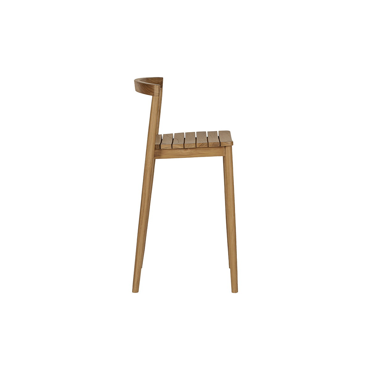 Tabourets de jardin empilables en bois teck massif H70 cm (lot de 2) OMBAK couleur unique, MILIBOO
