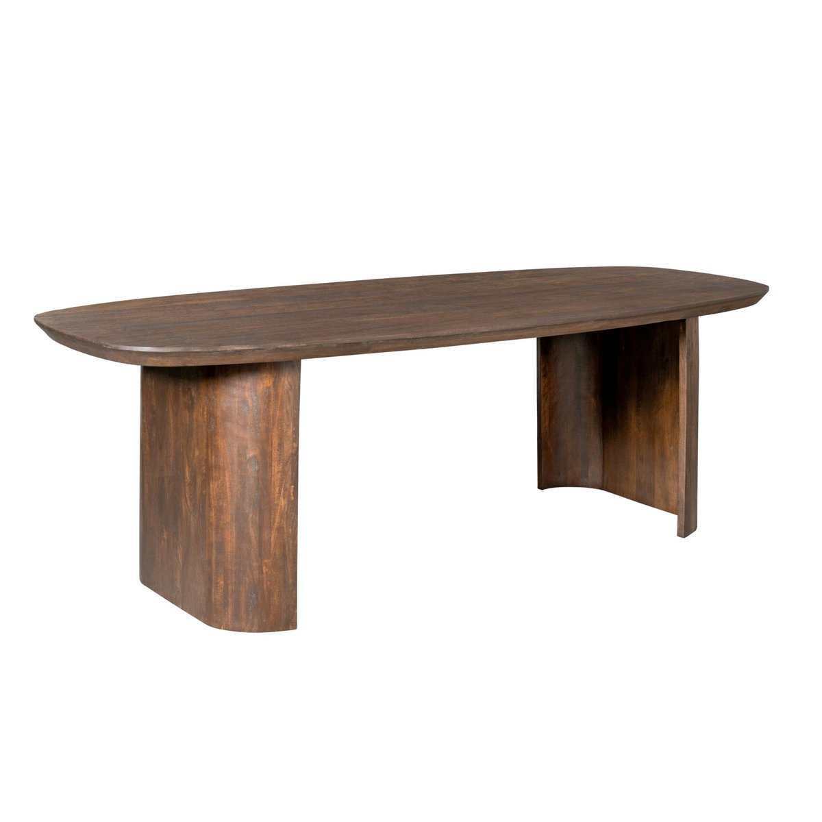 Table à manger ovale bois foncé pieds courbes 300 cm ALMA marron, PIER IMPORT