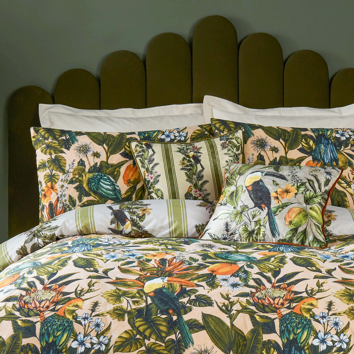 Leilani Printed Floral Duvet Cover and Pillowcase Set multi-coloured, FURN.