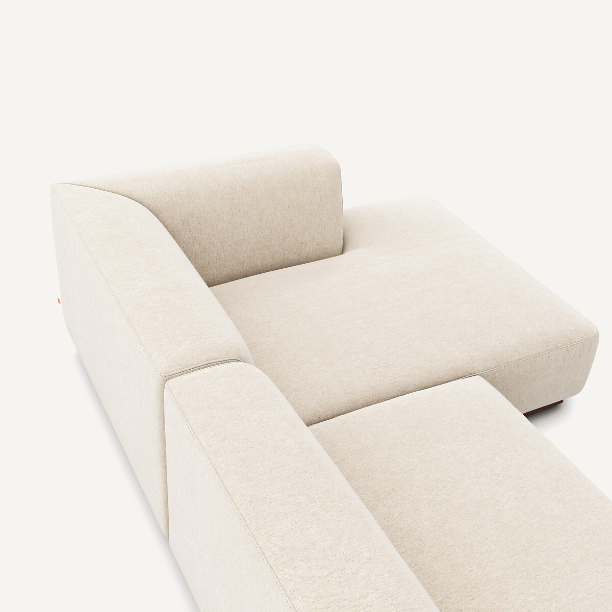 Canapé d'angle droit XL toile chinée, Jacopo ivoire, AM.PM
