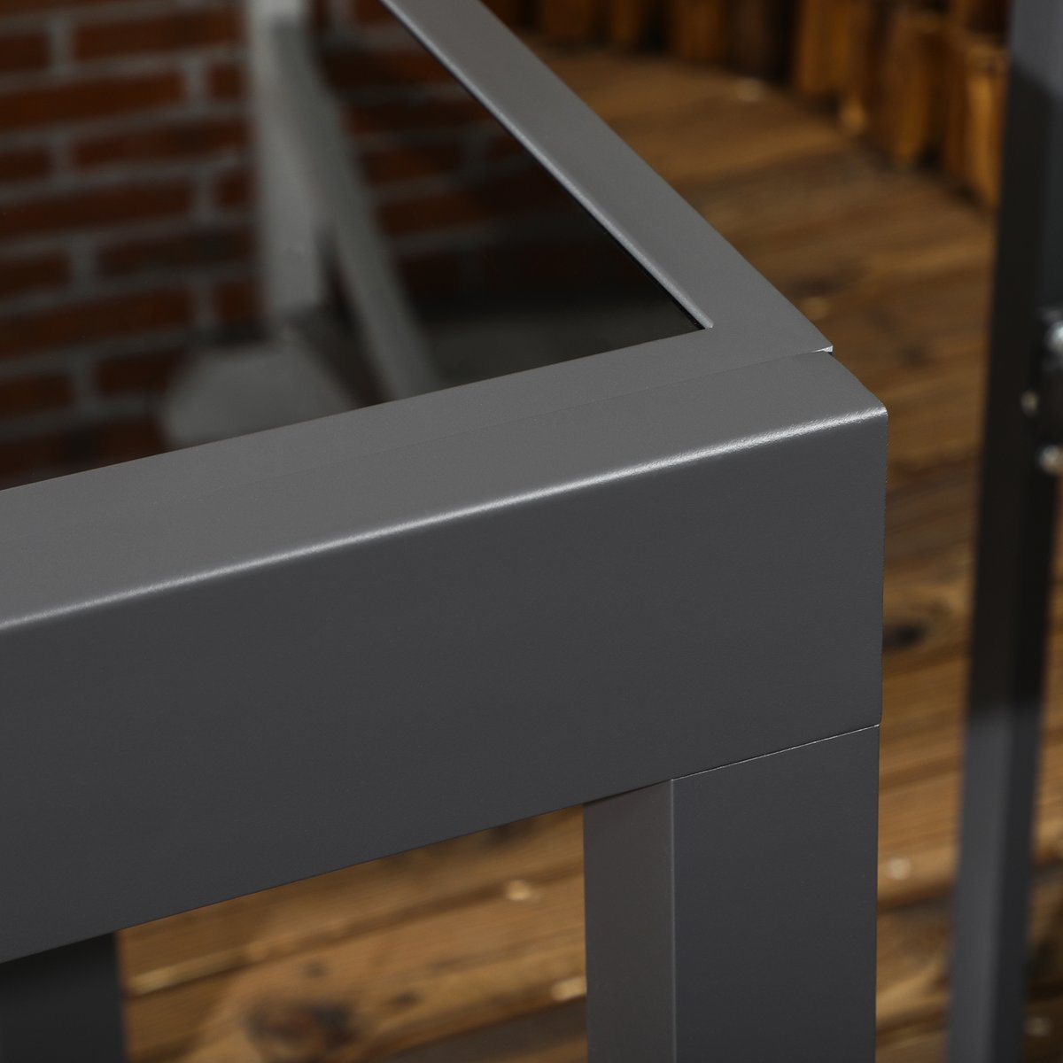 Table à manger d'extérieur extensible noir, OUTSUNNY