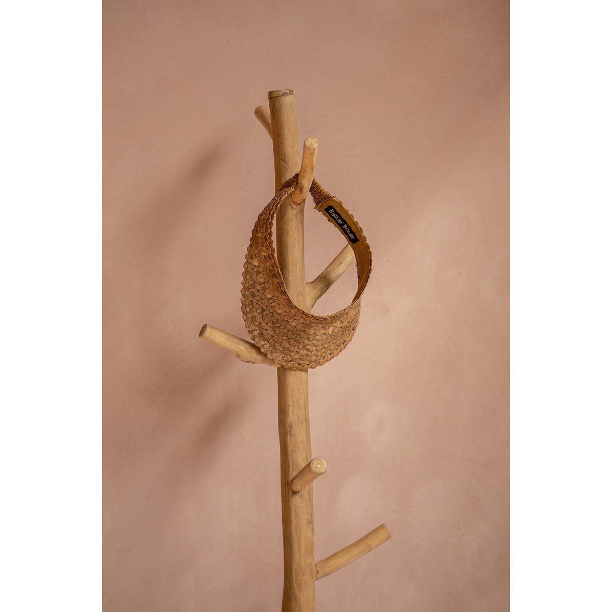 Porte-manteau en bois de teck CONCRETE beige, BAZAR BIZAR