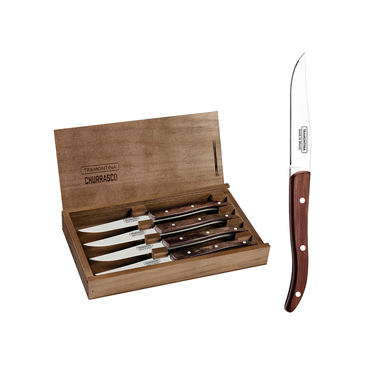 Conjunto de facas Paisano (4 peças), Tramontina inox, TRAMONTINA