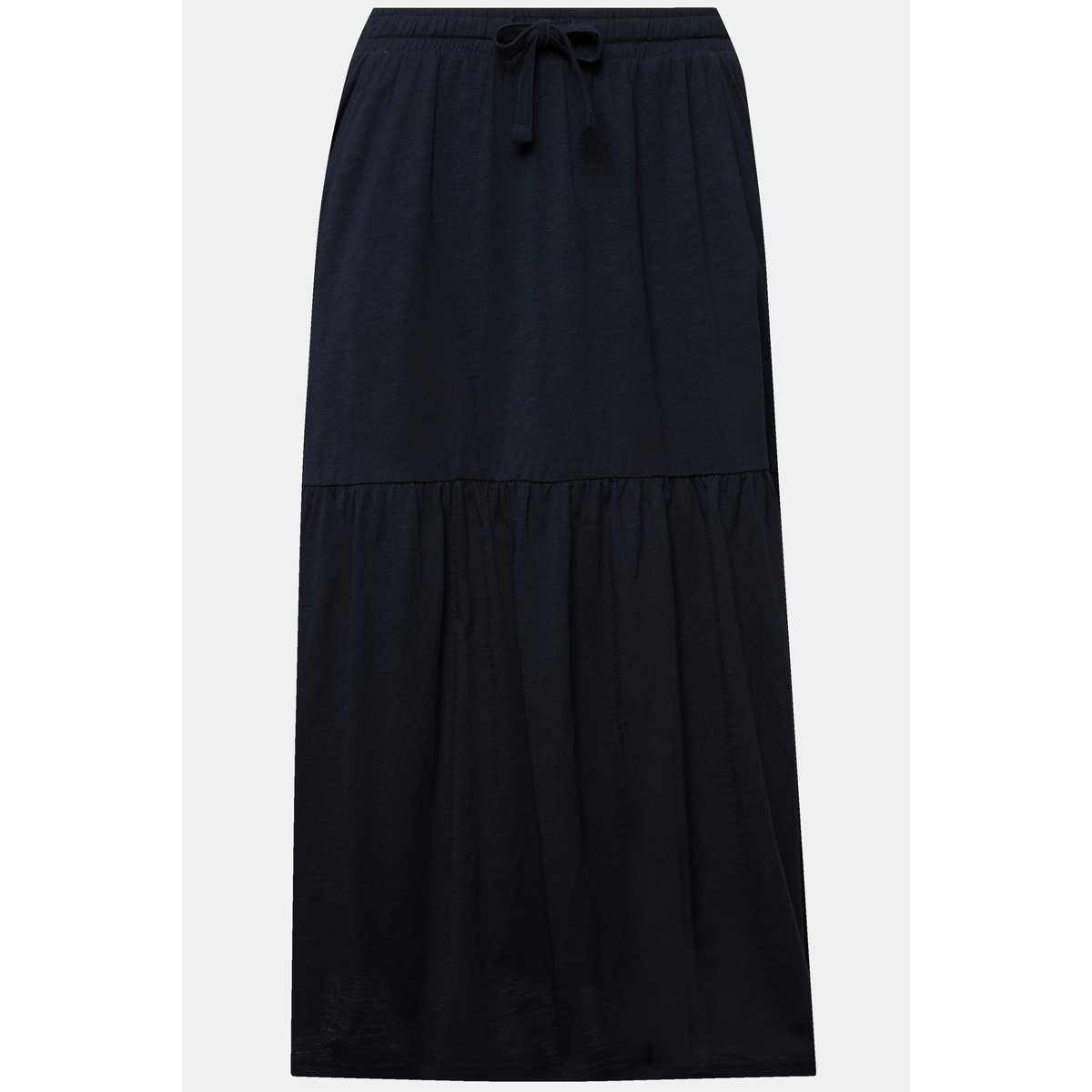 Jupe en jersey texturé. Coupe évasée marine, ULLA POPKEN