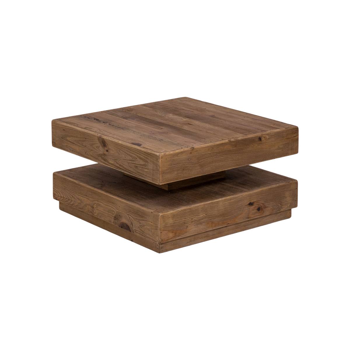 Table basse en bois recyclé BLAISE bois foncé, MADE IN MEUBLES
