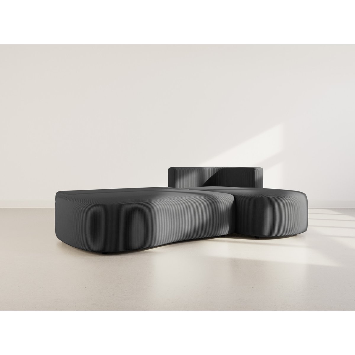 Canapé d'Angle Convertible 4 places - MAHINA noir, BEST MOBILIER