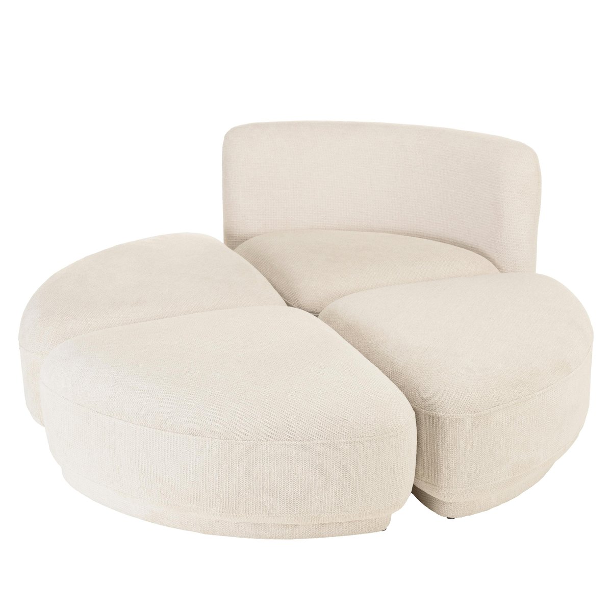 Canapé modulable 1 dossier et 3 poufs COLOMBUS beige, PIER IMPORT