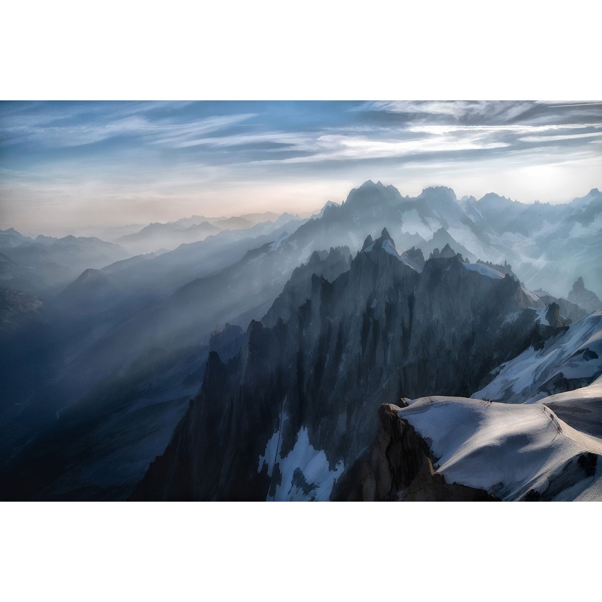 Tableau Un matin à l'Aiguille du Midi tableau alu dibond, HEXOA