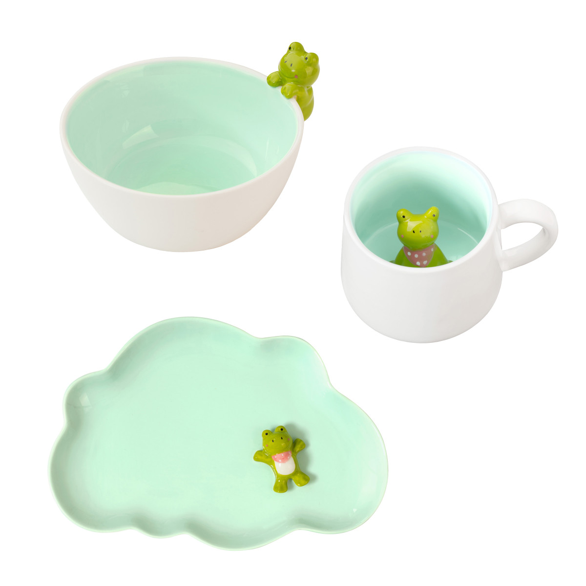Lot de vaisselle 3 pièces pour enfant - MIAM turquoise, MEDARD DE NOBLAT