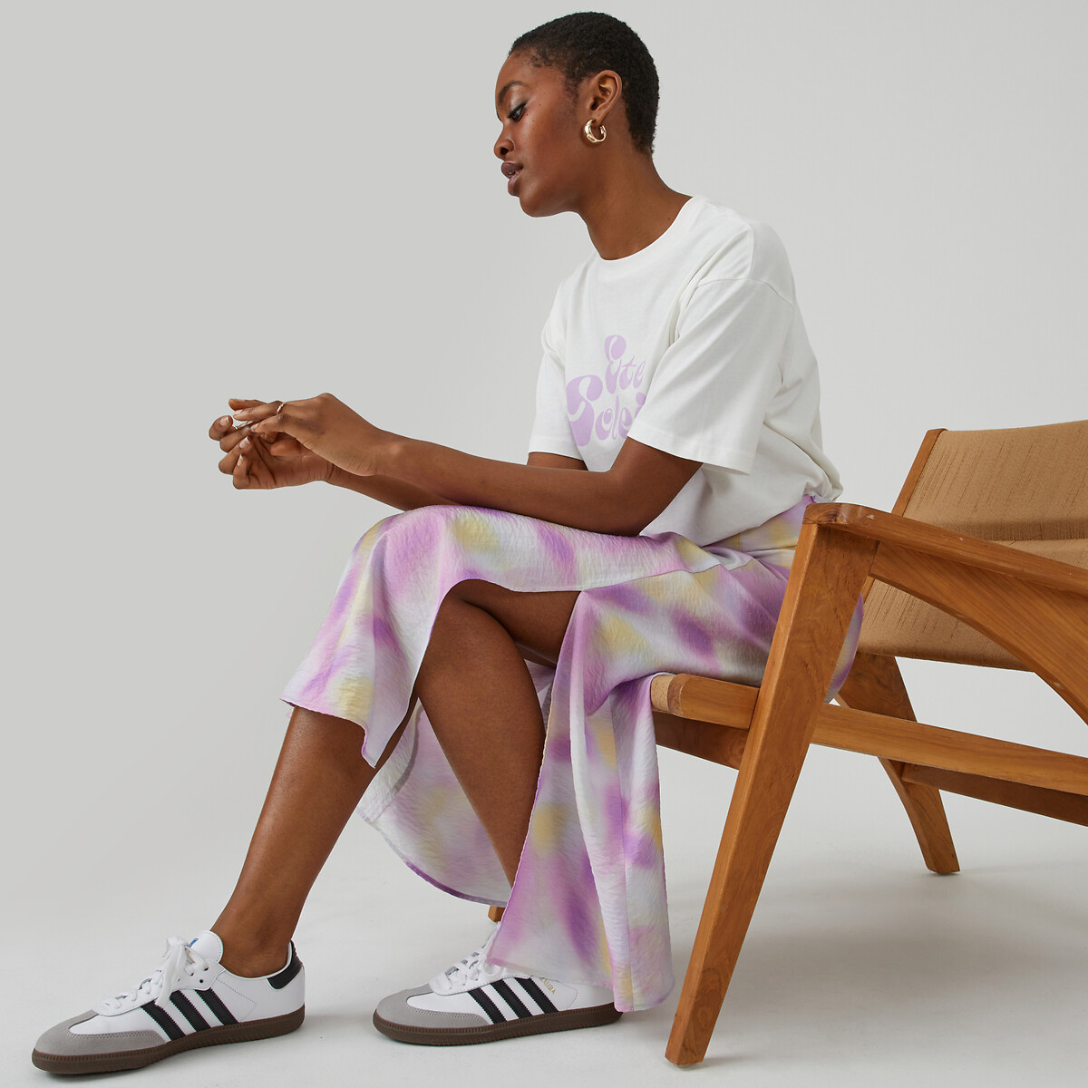 Gonna stampa tie and dye, lunghezza midi fantasia tie&dye, LA REDOUTE COLLECTIONS