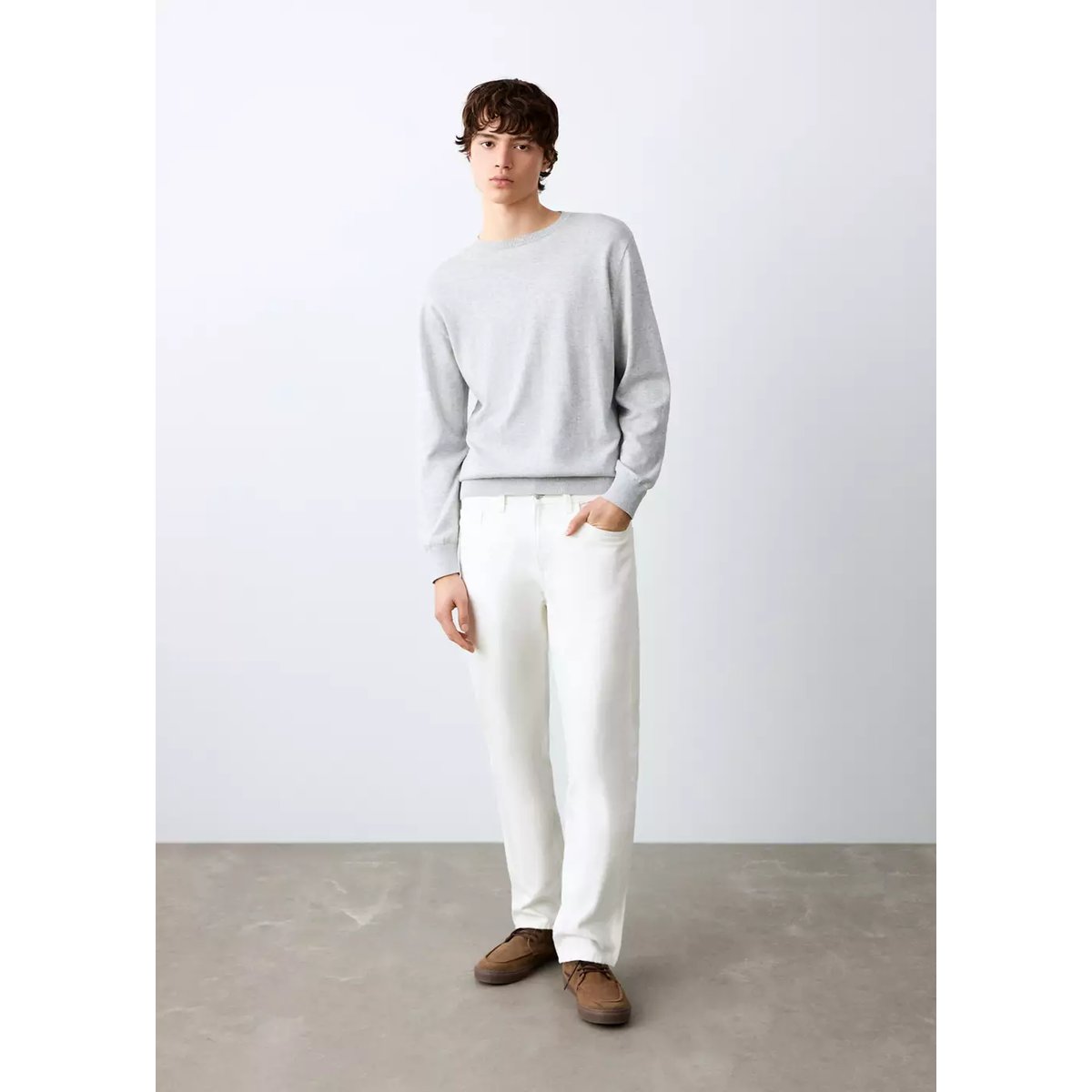 Jean regular-fit blanc, MANGO TEEN