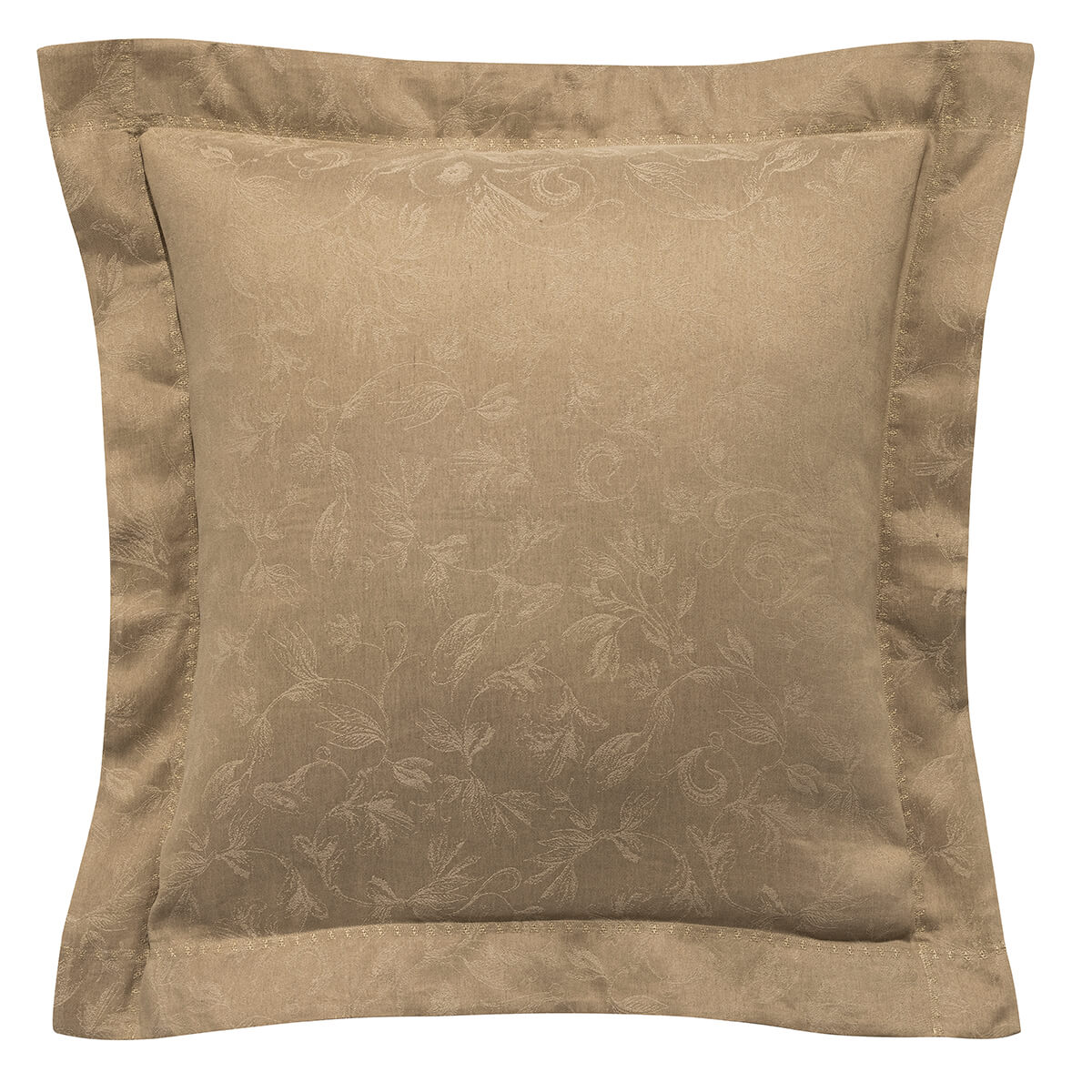 Taie d'oreiller en Coton/Lin, ARABESQUE sepia, LE JACQUARD FRANCAIS