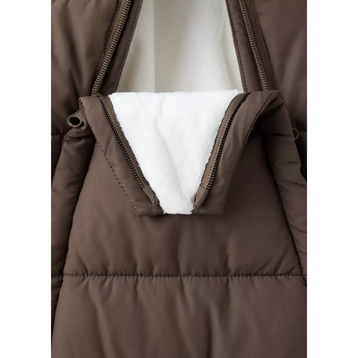 Combi-pilote matelassée à zips chocolat, MANGO BABY