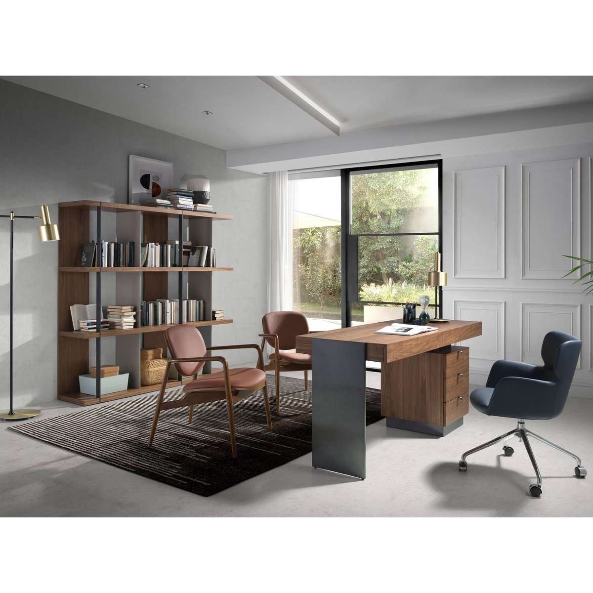 Etagère en noyer et bois gris gris | noyer | noir, ANGEL CERDA