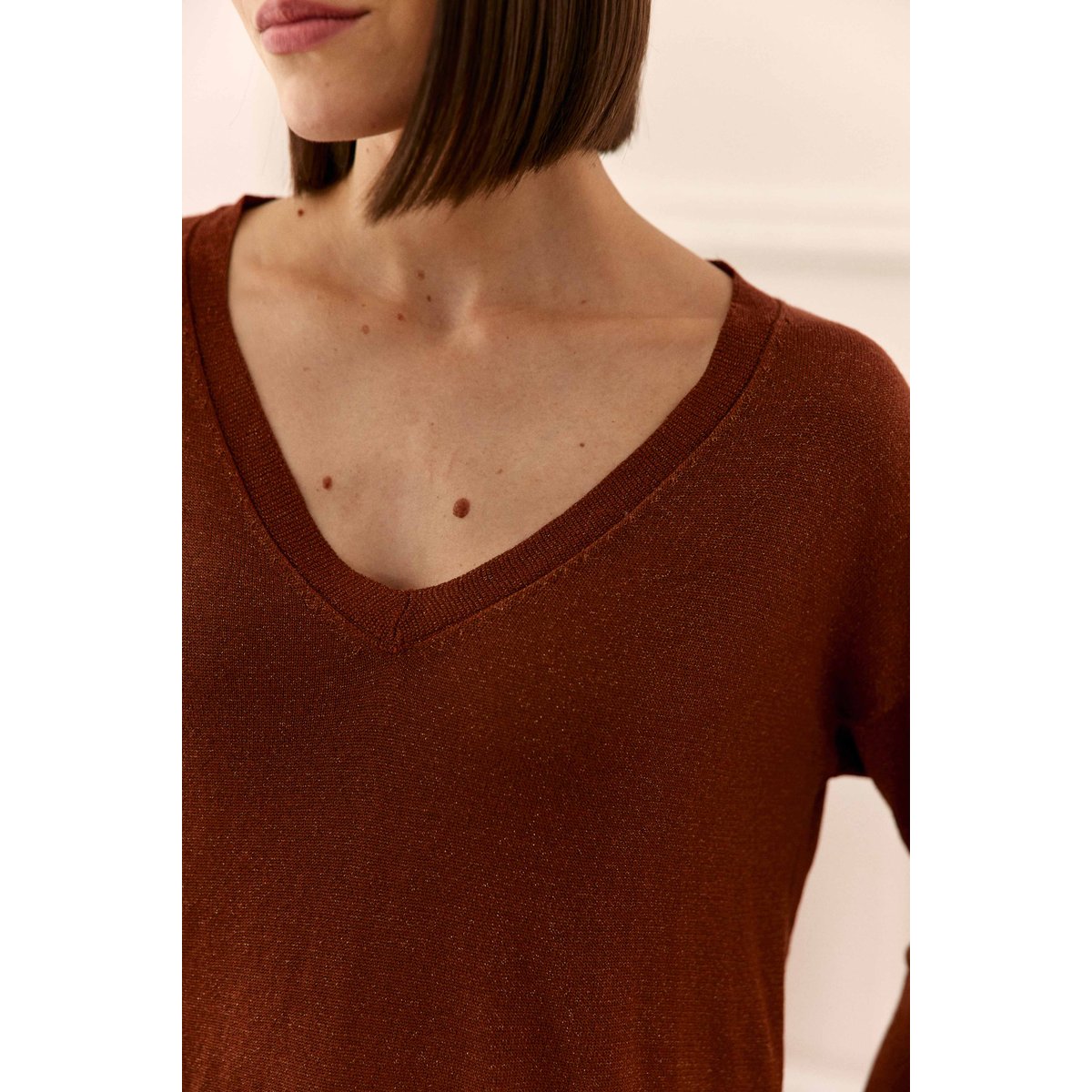Pull col v uni MONNYTA 15-camel, LA PETITE ETOILE