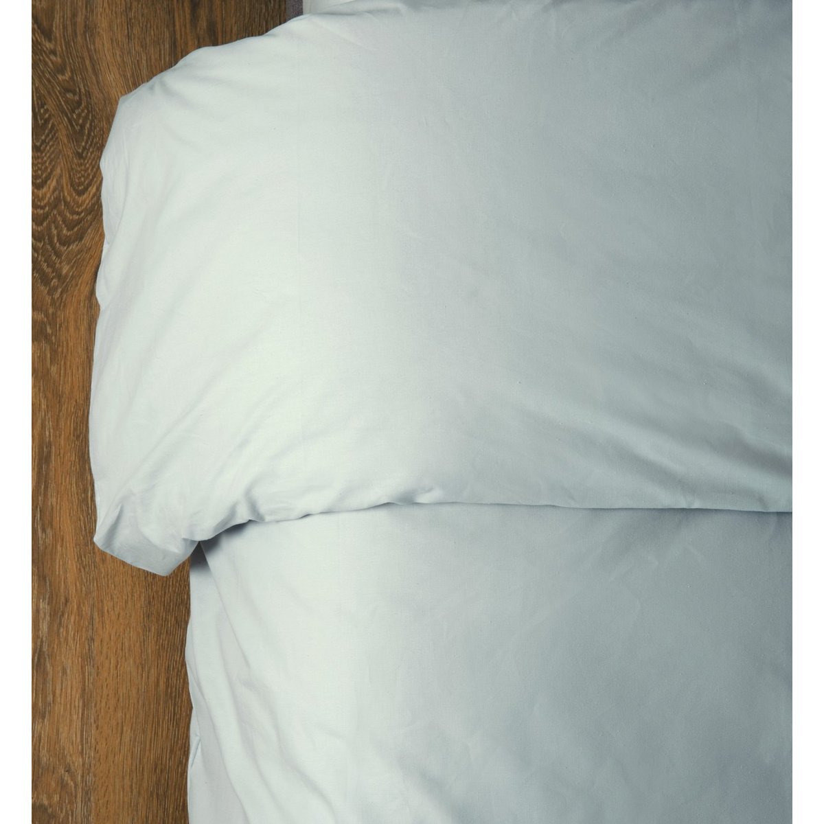Housse de couette unie en Coton Bio pour lit 1 personne gris perle, KADOLIS
