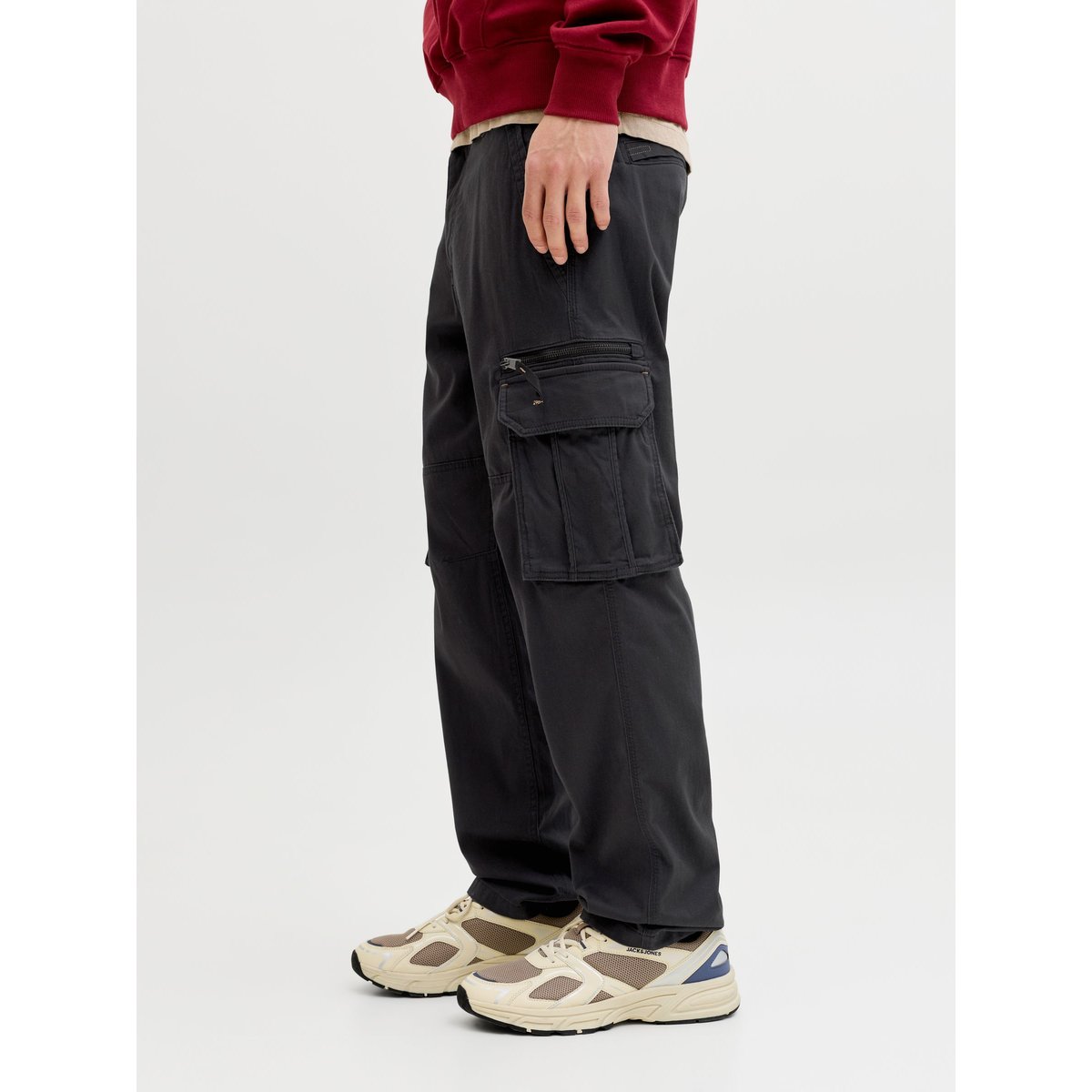 Pantalon Cargo black 1, JACK & JONES