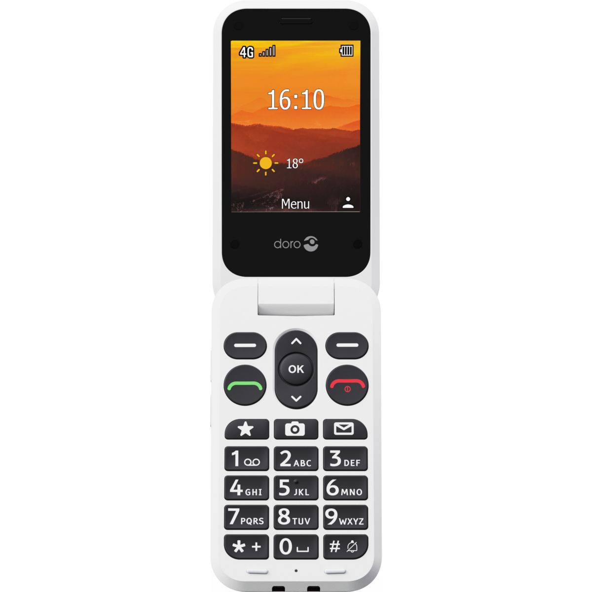 Téléphone portable Leva L30 Rouge/Blanc couleur unique, DORO