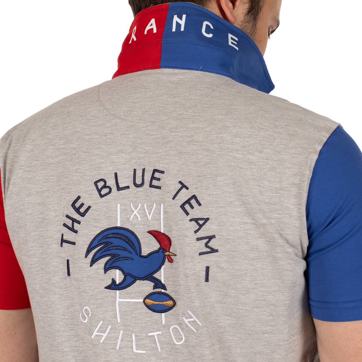Polo rugby the blue team gris chiné, SHILTON