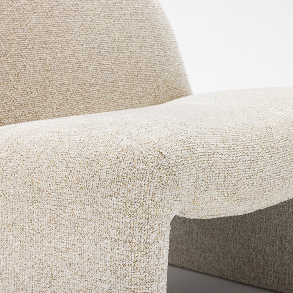 Fauteuil lounge en tissu- MALO beige chiné, DRAWER