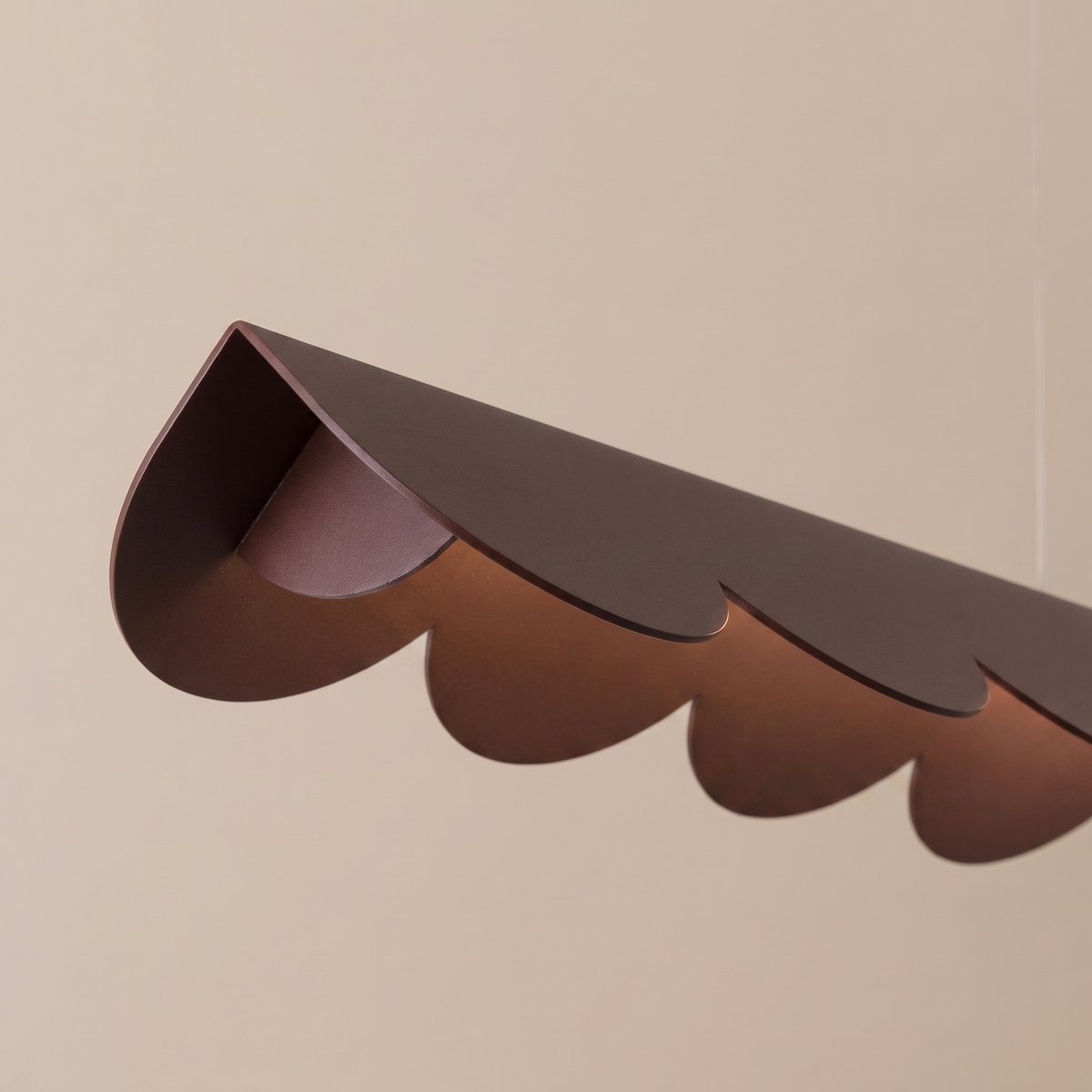 Suspension Aluminium Marron LED 1 Biscuit marron, EDEN