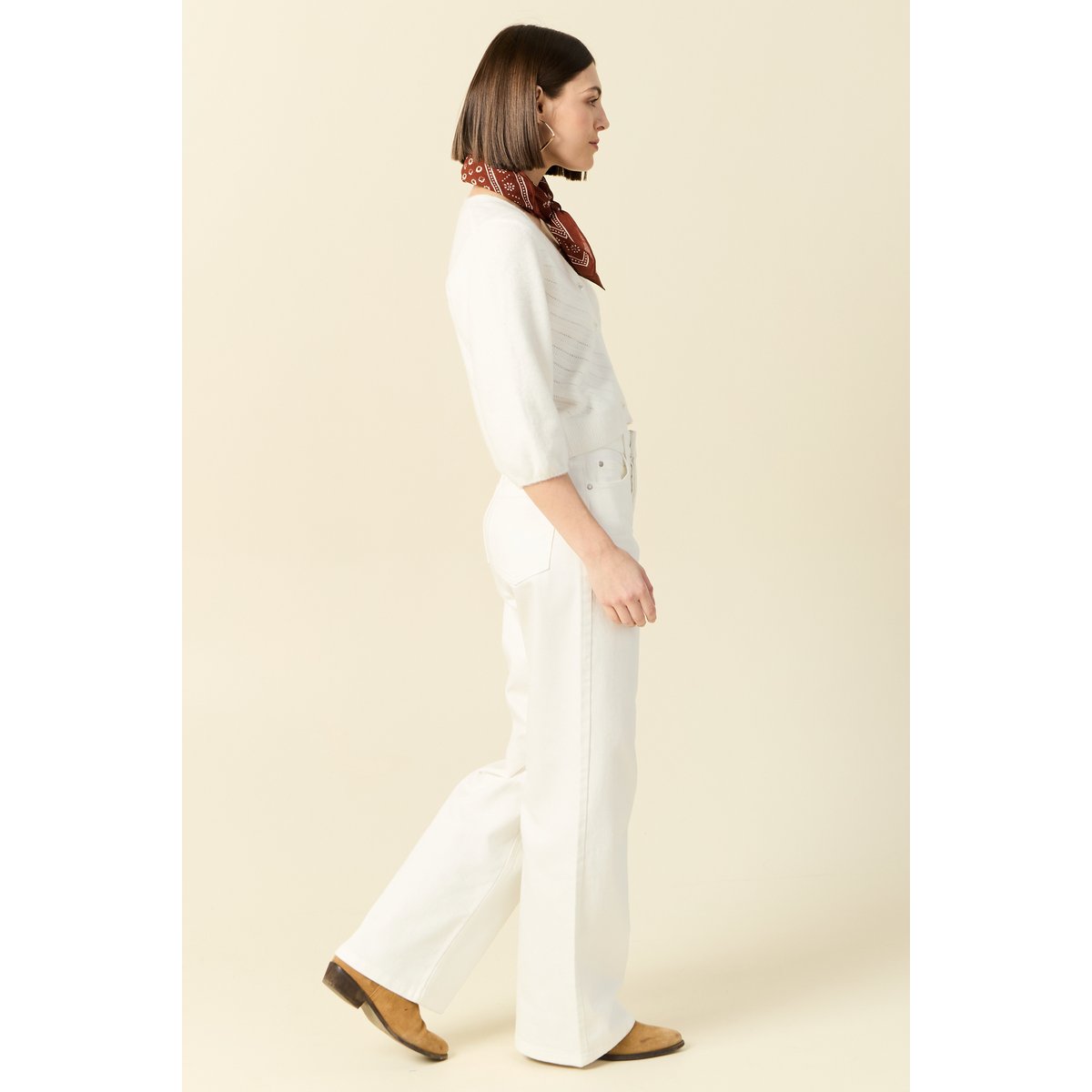 Gilet manches 3/4 blanc, BONOBO