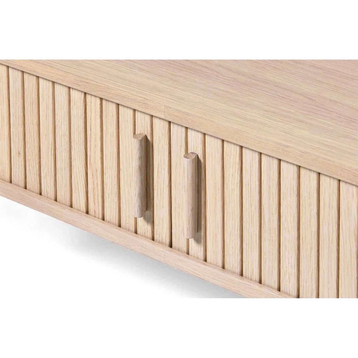 Table basse ovale bois avec rangement META chêne foncé, RECOLLECTION