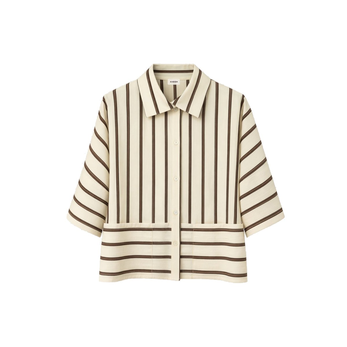 Chemise manches courtes rayée beige, RODIER