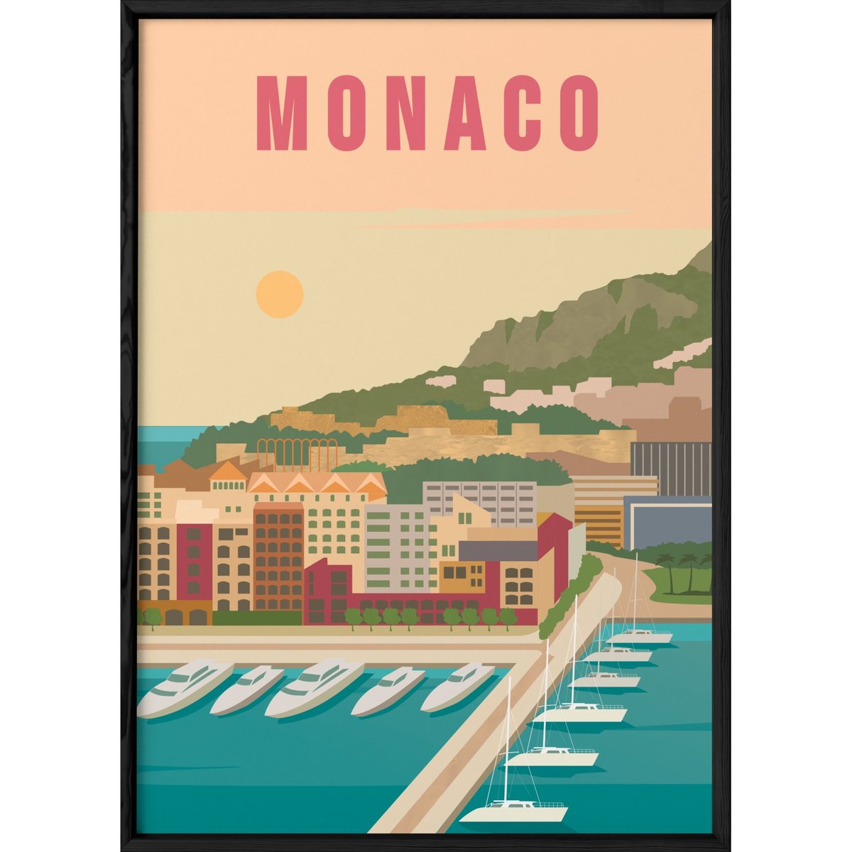 Affiche ville Monaco blanc, L'AFFICHERIE