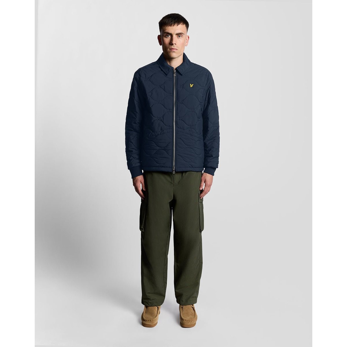 Veste déperlante ripstop matelassée bleu foncé marine, LYLE & SCOTT
