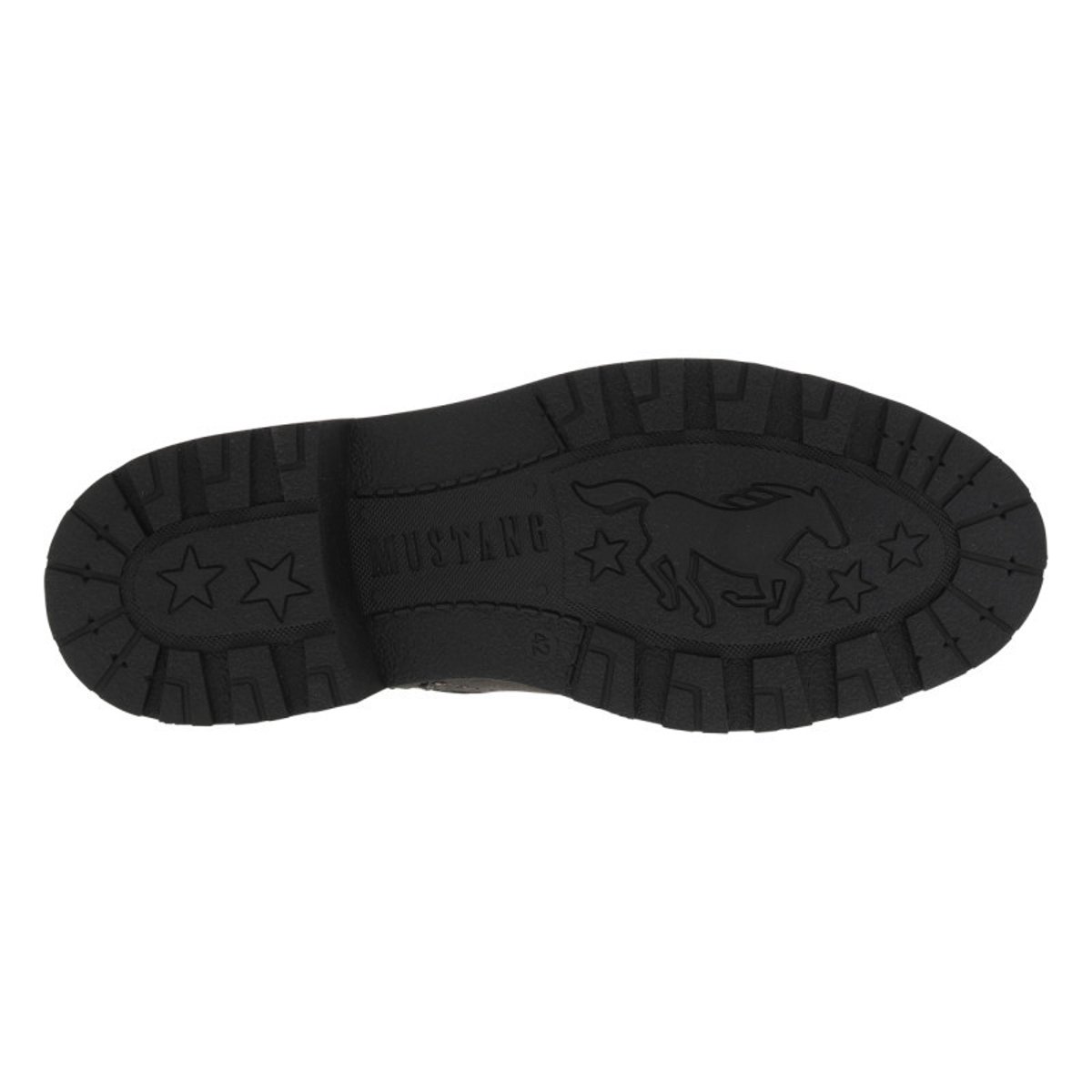 Boots chocolat à talon décroché bas avec un zip et un soufflet élastiqué charbon, MUSTANG
