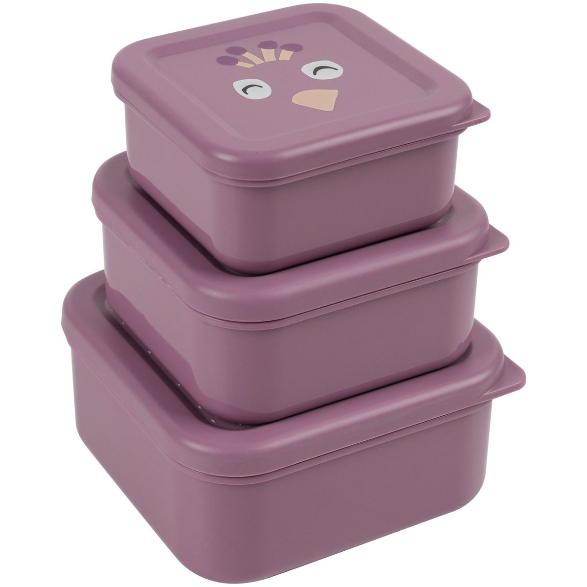 Lot de 3 boîtes à goûter violet, blanc, TRIXIE