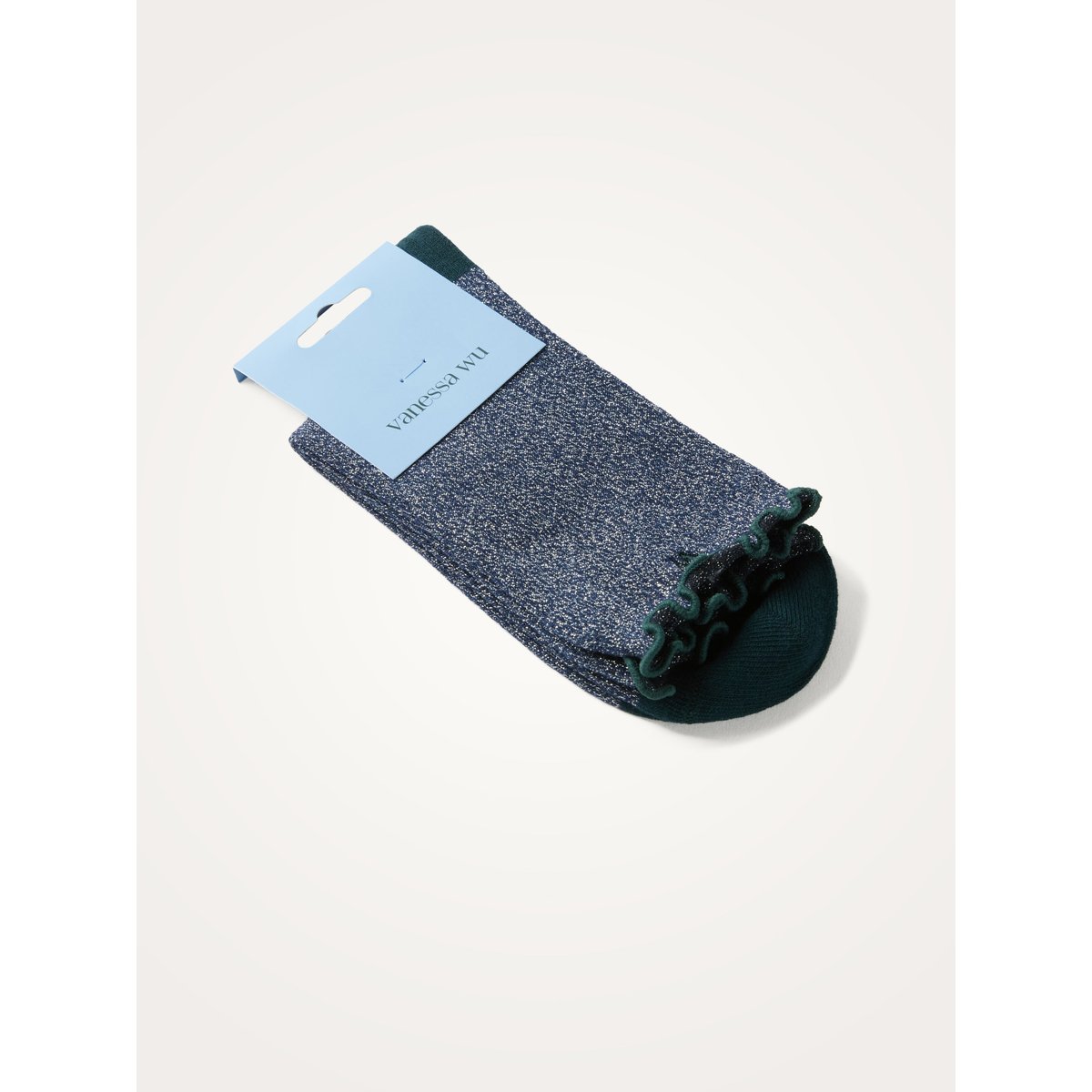 Chaussettes pailletées NARA bleu marine, VANESSA WU