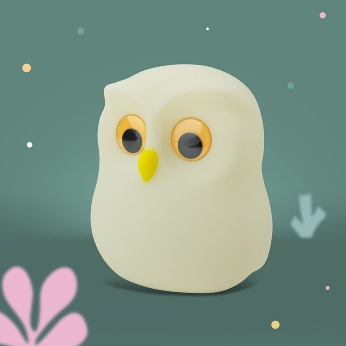 Veilleuse rechargeable Hibou blanc, jaune, noir, MARY'S