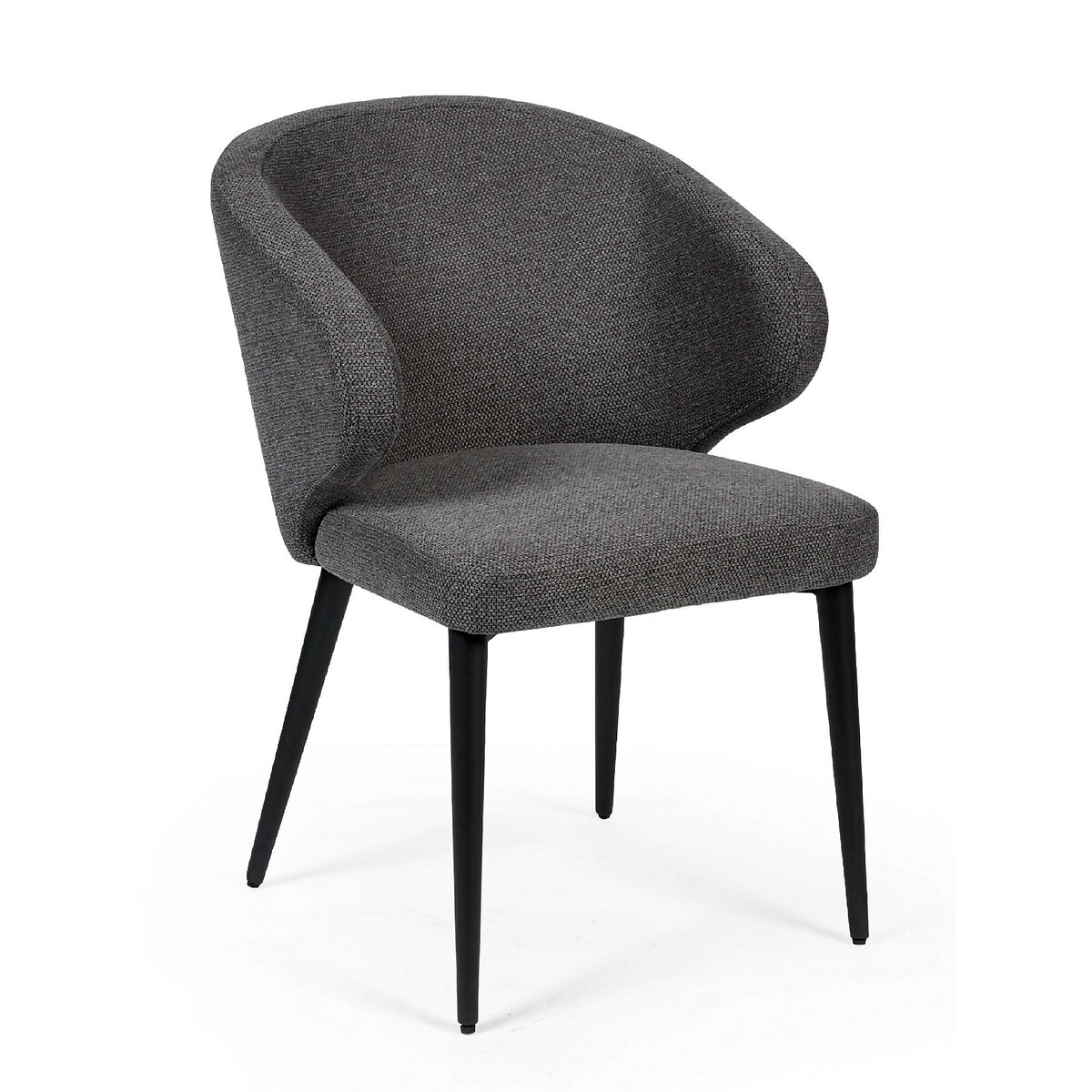 Marius Curve Fabric Dining Chairs (Set of 2) charcoal, SO'HOME