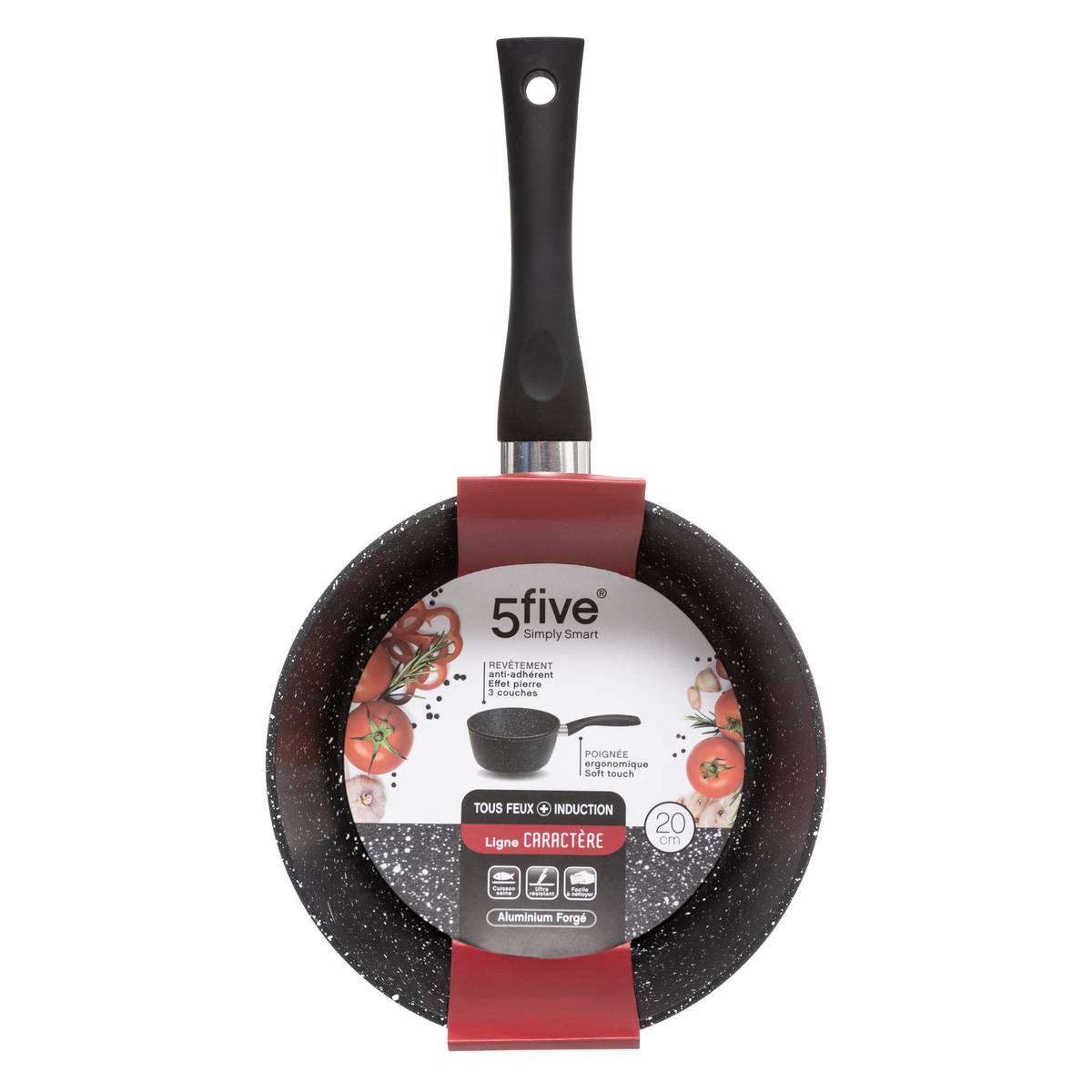 Casserole aluminium forgé CARACTÈRE noir, 5FIVE SIMPLY SMART