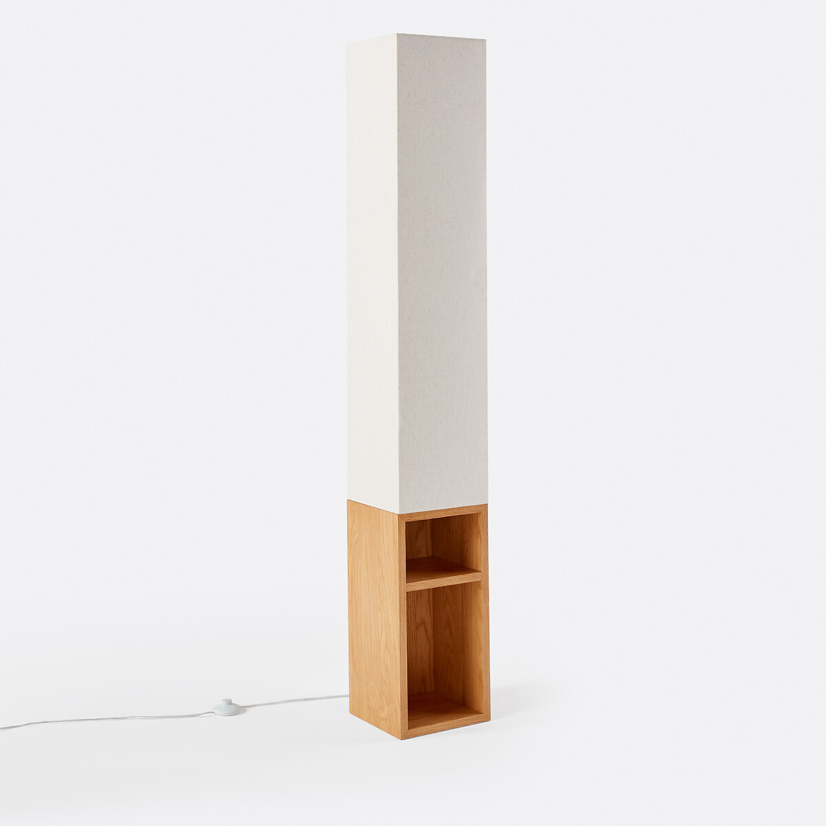 Lampadaire en MDF plaqué chêne et lin, Archi naturel, LA REDOUTE INTERIEURS