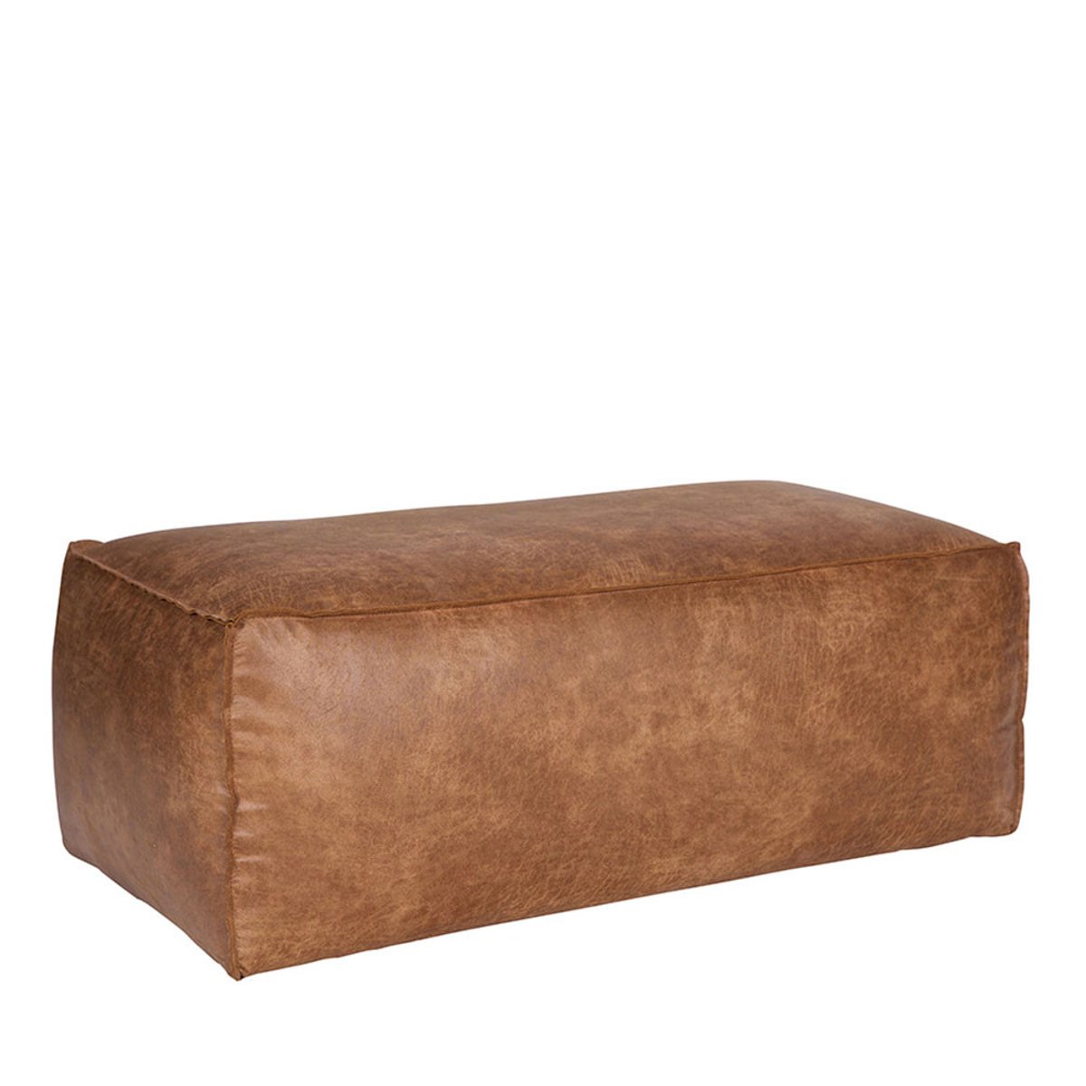 Pouf rectangulaire vintage - BRONCO cognac, BEPUREHOME