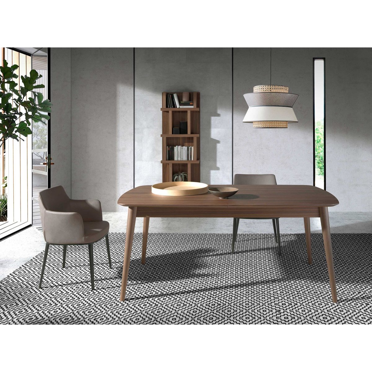 Chaise en tissu taupe | noir, ANGEL CERDA