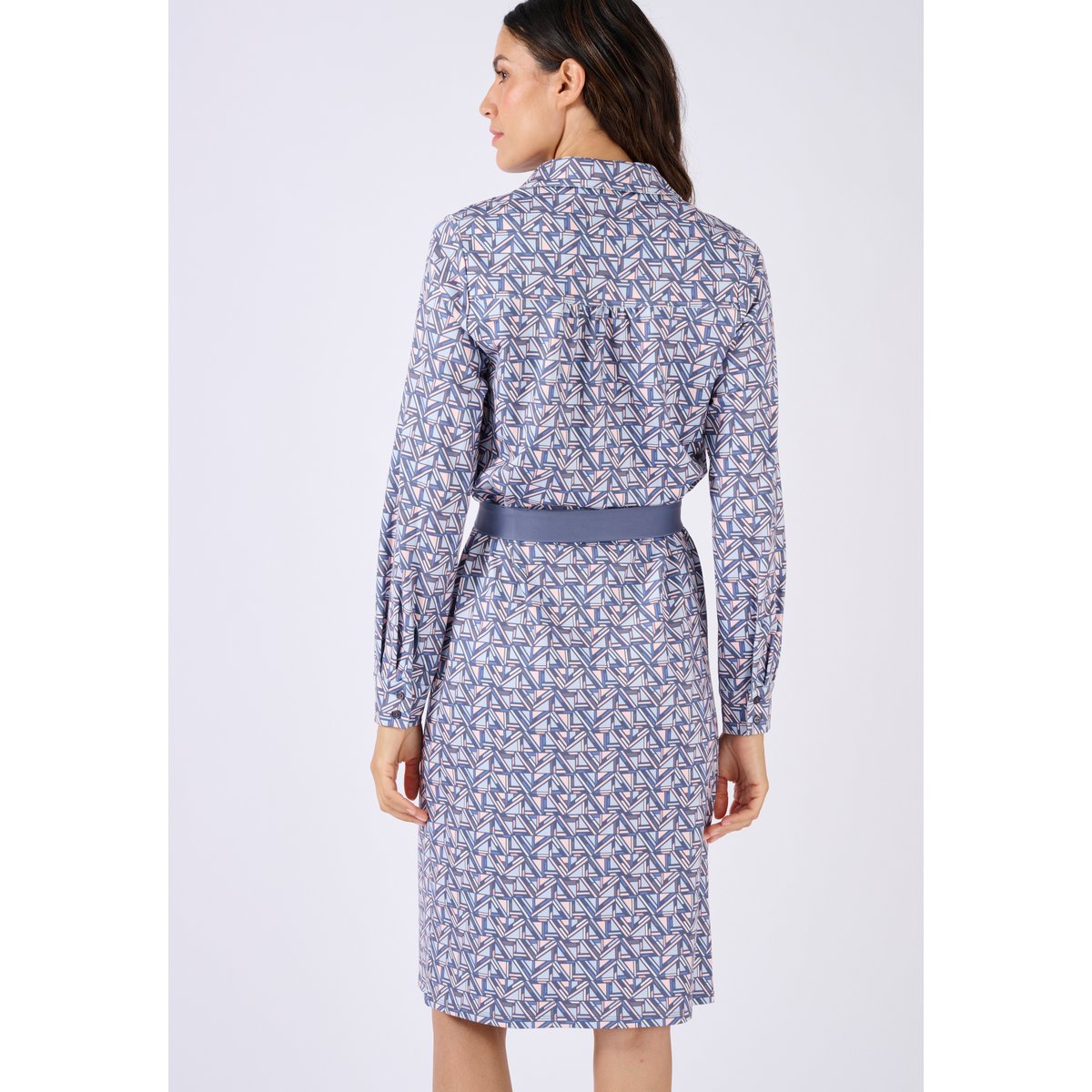 Robe maille chaude bleu graphique, DAMART
