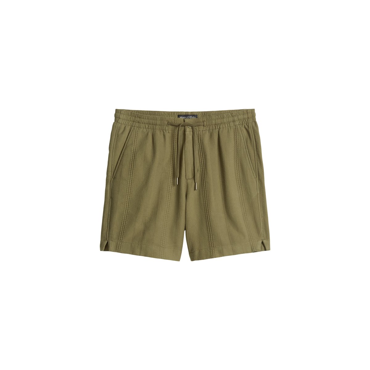 Short modèle Arik Jogger avec mélange de structures jacquard vert foncé, MARC O'POLO
