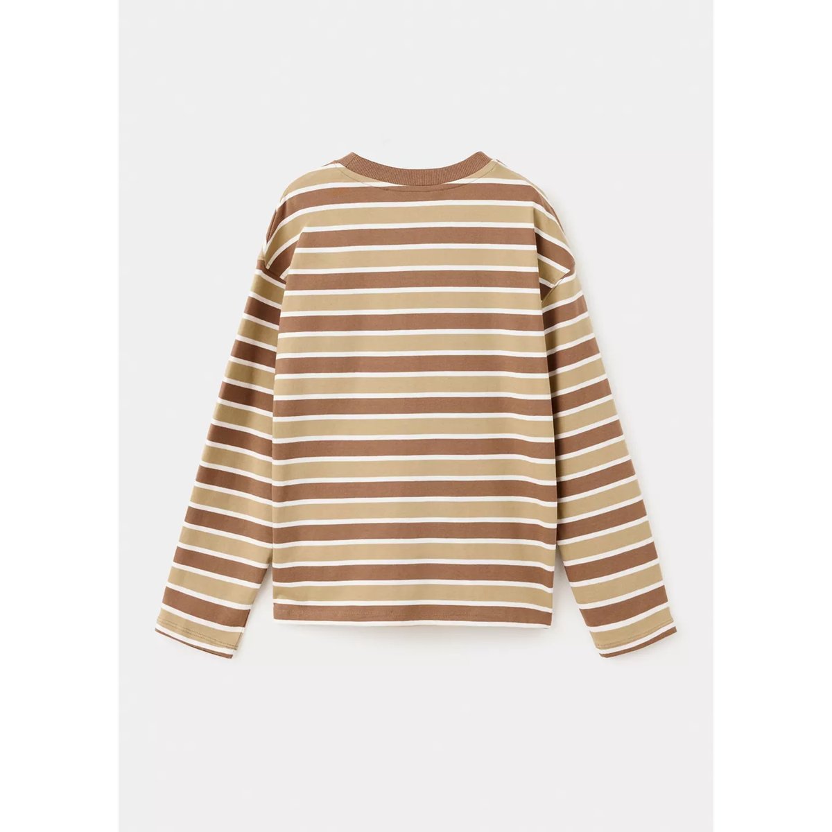 T-shirt coton à rayures café, MANGO KIDS