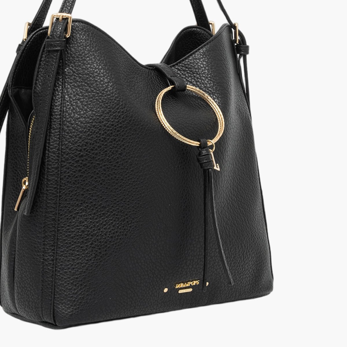 Sac shopper Tatjana noir,doré, LOLLIPOPS