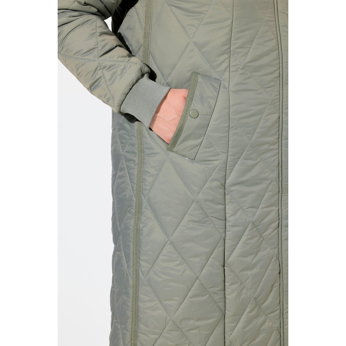 Manteau technique matelassé à capuche olive mat, ULLA POPKEN