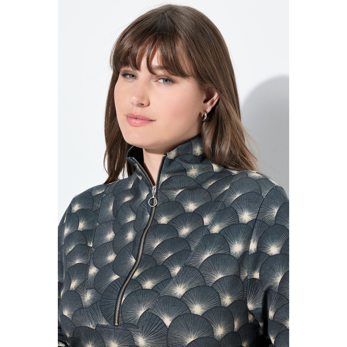 Robe évasée en molleton de coton bio noir, ULLA POPKEN